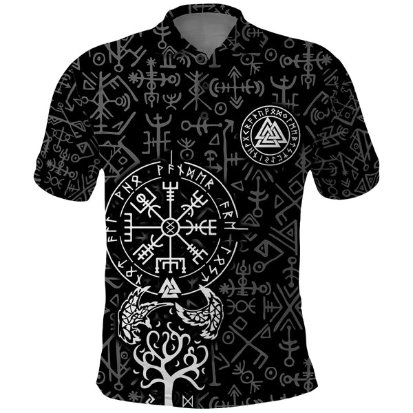 Viking Odin Polo Shirt The All-Father God in Norse Mythology with Runes ...