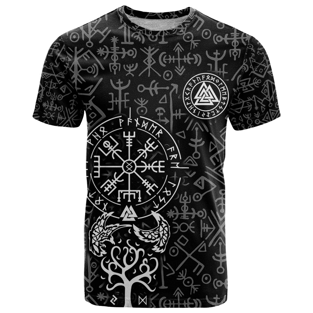 Viking Odin T Shirt The All-Father God in Norse Mythology with Runes Pattern - Wonder Print Shop