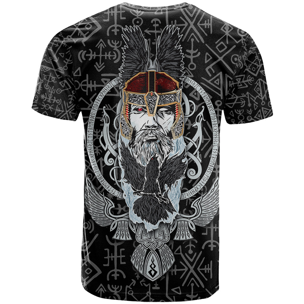 Viking Odin T Shirt The All-Father God in Norse Mythology with Runes Pattern - Wonder Print Shop
