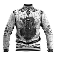 Mystic Valknut and Viking Circle Baseball Jacket with Twin Raven Accents - Wonder Print Shop
