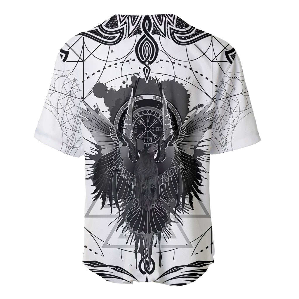Mystic Valknut and Viking Circle Baseball Jersey with Twin Raven Accents - Wonder Print Shop