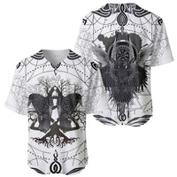 Mystic Valknut and Viking Circle Baseball Jersey with Twin Raven Accents - Wonder Print Shop