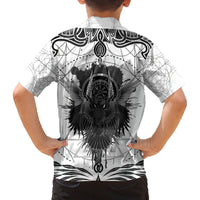 Mystic Valknut and Viking Circle Family Matching Long Sleeve Bodycon Dress and Hawaiian Shirt with Twin Raven Accents - Wonder Print Shop