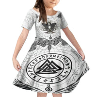 Mystic Valknut and Viking Circle Family Matching Long Sleeve Bodycon Dress and Hawaiian Shirt with Twin Raven Accents - Wonder Print Shop