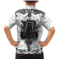 Mystic Valknut and Viking Circle Family Matching Mermaid Dress and Hawaiian Shirt with Twin Raven Accents - Wonder Print Shop