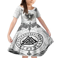 Mystic Valknut and Viking Circle Family Matching Mermaid Dress and Hawaiian Shirt with Twin Raven Accents - Wonder Print Shop