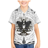 Mystic Valknut and Viking Circle Family Matching Mermaid Dress and Hawaiian Shirt with Twin Raven Accents - Wonder Print Shop