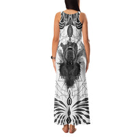 Mystic Valknut and Viking Circle Family Matching Tank Maxi Dress and Hawaiian Shirt with Twin Raven Accents - Wonder Print Shop