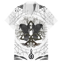Mystic Valknut and Viking Circle Hawaiian Shirt with Twin Raven Accents - Wonder Print Shop