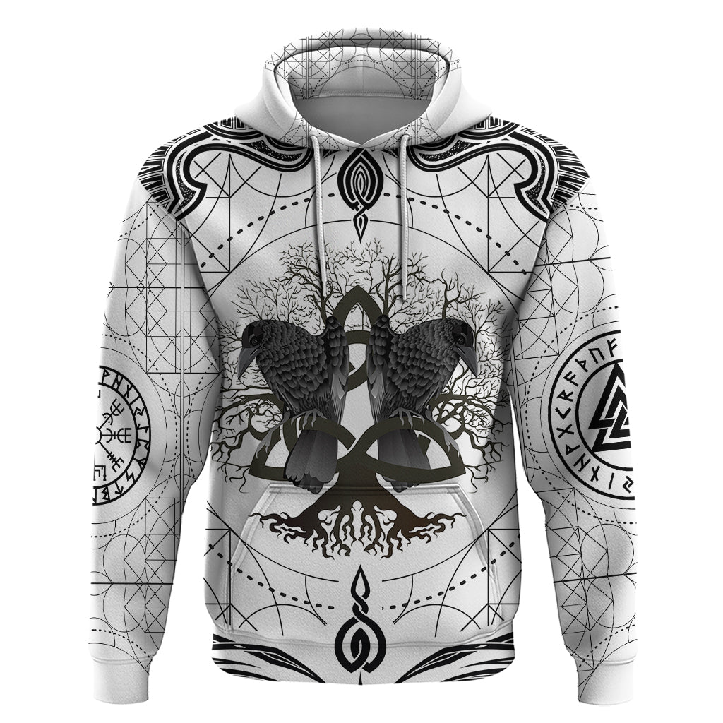 Mystic Valknut and Viking Circle Hoodie with Twin Raven Accents - Wonder Print Shop
