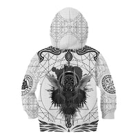 Mystic Valknut and Viking Circle Kid Hoodie with Twin Raven Accents - Wonder Print Shop