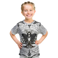 Mystic Valknut and Viking Circle Kid T Shirt with Twin Raven Accents - Wonder Print Shop