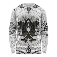 Mystic Valknut and Viking Circle Long Sleeve Shirt with Twin Raven Accents - Wonder Print Shop