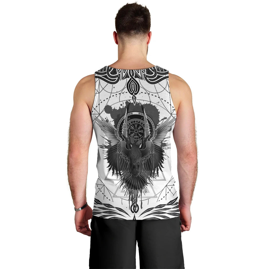 Mystic Valknut and Viking Circle Men Tank Top with Twin Raven Accents - Wonder Print Shop