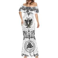 Mystic Valknut and Viking Circle Mermaid Dress with Twin Raven Accents - Wonder Print Shop
