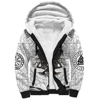 Mystic Valknut and Viking Circle Sherpa Hoodie with Twin Raven Accents - Wonder Print Shop