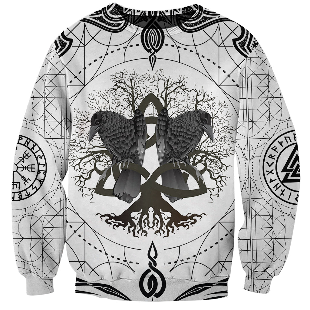 Mystic Valknut and Viking Circle Sweatshirt with Twin Raven Accents - Wonder Print Shop