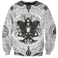 Mystic Valknut and Viking Circle Sweatshirt with Twin Raven Accents - Wonder Print Shop