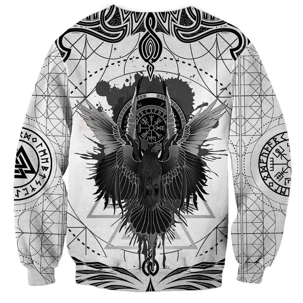 Mystic Valknut and Viking Circle Sweatshirt with Twin Raven Accents - Wonder Print Shop