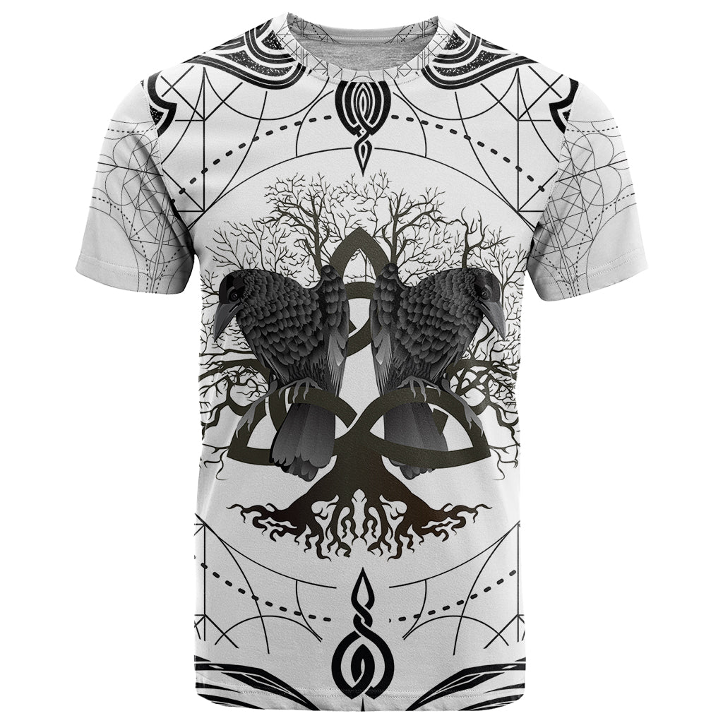 Mystic Valknut and Viking Circle T Shirt with Twin Raven Accents - Wonder Print Shop