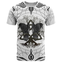Mystic Valknut and Viking Circle T Shirt with Twin Raven Accents - Wonder Print Shop
