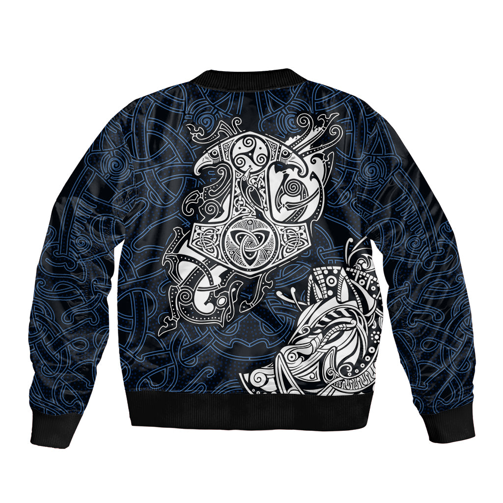 Viking Bomber Jacket Legendary Viking Boar and Intricate Norse Patterns - Wonder Print Shop