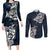 Viking Couples Matching Long Sleeve Bodycon Dress and Long Sleeve Button Shirts Legendary Viking Boar and Intricate Norse Patterns - Wonder Print Shop