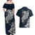 Viking Couples Matching Off Shoulder Maxi Dress and Hawaiian Shirt Legendary Viking Boar and Intricate Norse Patterns - Wonder Print Shop