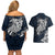 Viking Couples Matching Off Shoulder Short Dress and Hawaiian Shirt Legendary Viking Boar and Intricate Norse Patterns - Wonder Print Shop