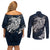 Viking Couples Matching Off Shoulder Short Dress and Long Sleeve Button Shirts Legendary Viking Boar and Intricate Norse Patterns - Wonder Print Shop