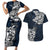Viking Couples Matching Short Sleeve Bodycon Dress and Hawaiian Shirt Legendary Viking Boar and Intricate Norse Patterns - Wonder Print Shop