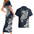 Viking Couples Matching Short Sleeve Bodycon Dress and Hawaiian Shirt Legendary Viking Boar and Intricate Norse Patterns - Wonder Print Shop