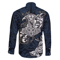 Viking Family Matching Long Sleeve Bodycon Dress and Hawaiian Shirt Legendary Viking Boar and Intricate Norse Patterns - Wonder Print Shop