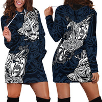 Viking Hoodie Dress Legendary Viking Boar and Intricate Norse Patterns - Wonder Print Shop