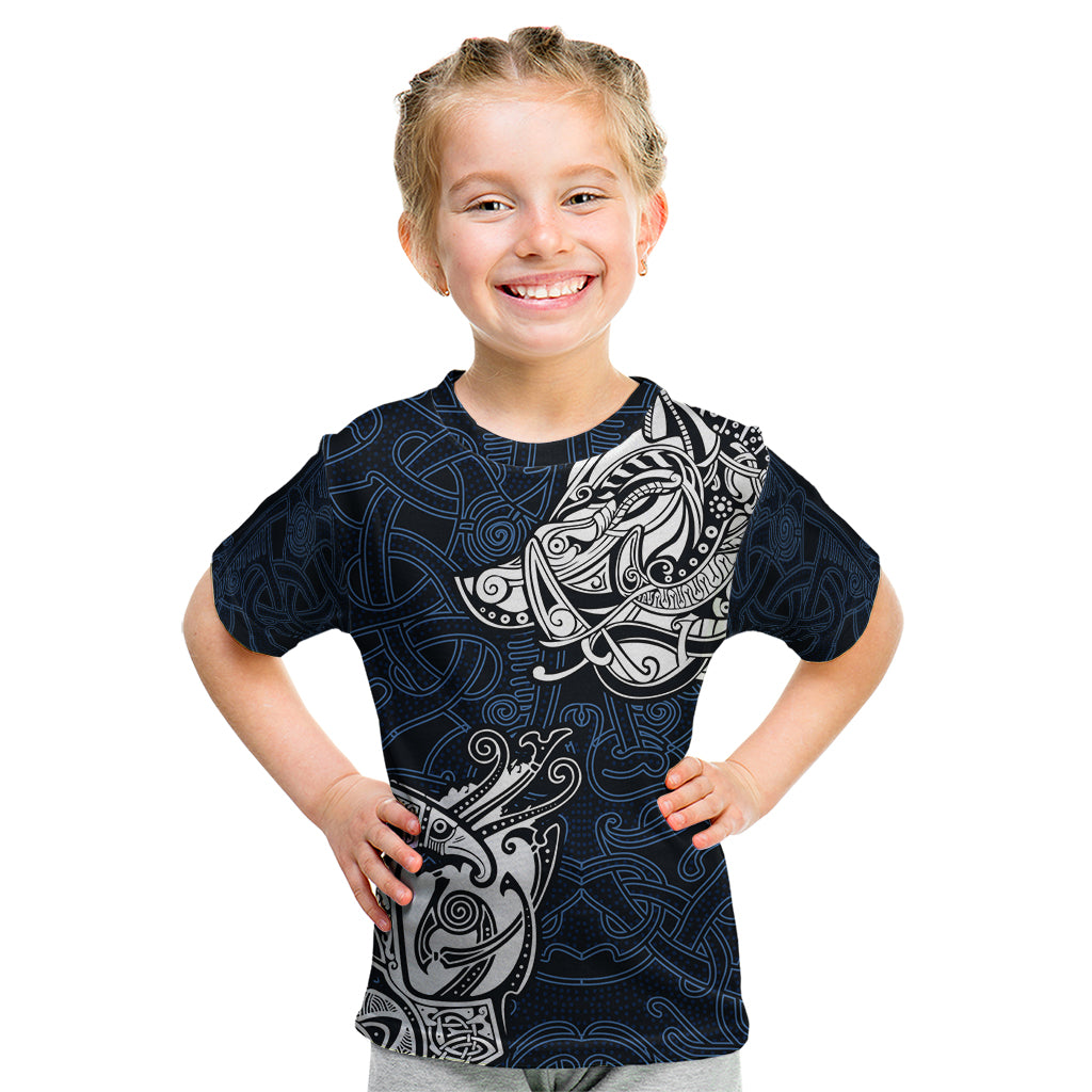 Viking Kid T Shirt Legendary Viking Boar and Intricate Norse Patterns - Wonder Print Shop