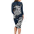 Viking Long Sleeve Bodycon Dress Legendary Viking Boar and Intricate Norse Patterns - Wonder Print Shop