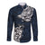 Viking Long Sleeve Button Shirt Legendary Viking Boar and Intricate Norse Patterns - Wonder Print Shop