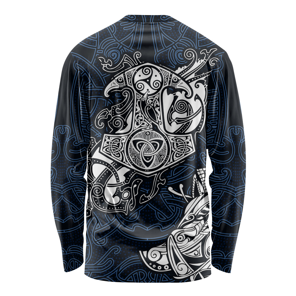 Viking Long Sleeve Shirt Legendary Viking Boar and Intricate Norse Patterns - Wonder Print Shop