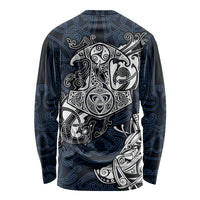 Viking Long Sleeve Shirt Legendary Viking Boar and Intricate Norse Patterns - Wonder Print Shop