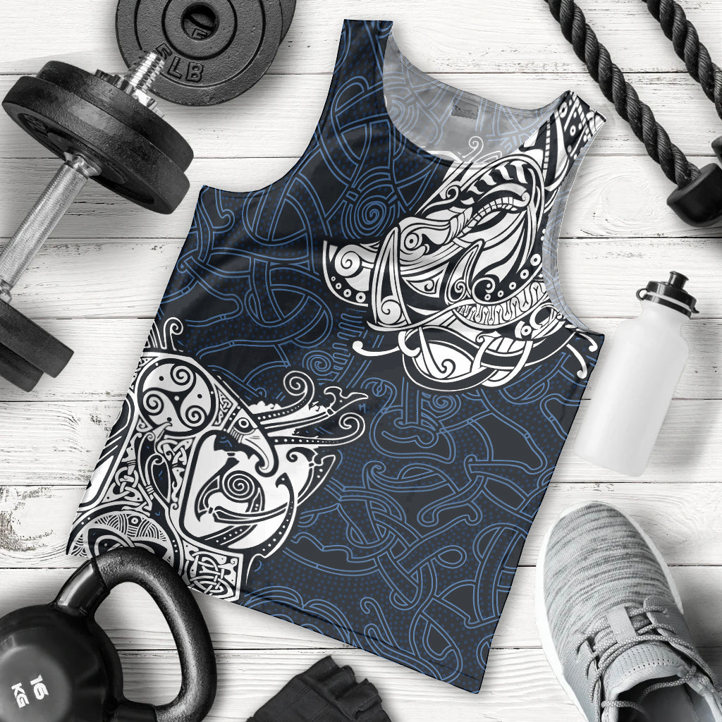 Viking Men Tank Top Legendary Viking Boar and Intricate Norse Patterns - Wonder Print Shop