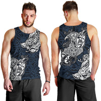 Viking Men Tank Top Legendary Viking Boar and Intricate Norse Patterns - Wonder Print Shop