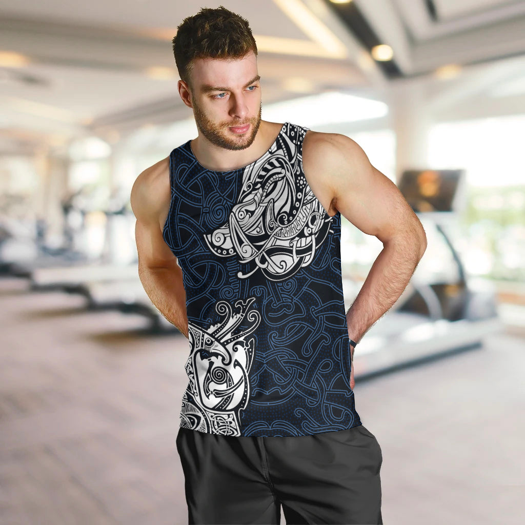 Viking Men Tank Top Legendary Viking Boar and Intricate Norse Patterns - Wonder Print Shop