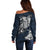 Viking Off Shoulder Sweater Legendary Viking Boar and Intricate Norse Patterns - Wonder Print Shop