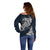Viking Off Shoulder Sweater Legendary Viking Boar and Intricate Norse Patterns - Wonder Print Shop