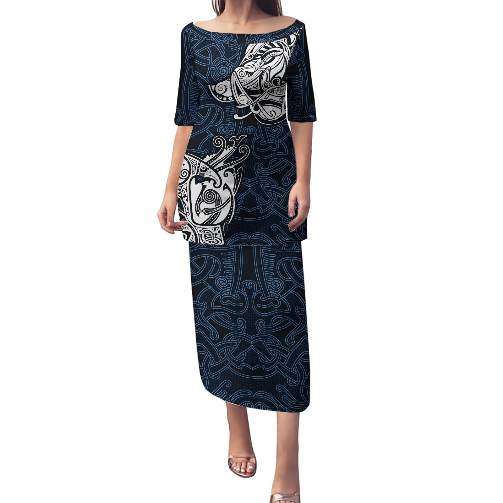 Viking Puletasi Legendary Viking Boar and Intricate Norse Patterns - Wonder Print Shop