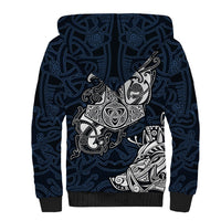 Viking Sherpa Hoodie Legendary Viking Boar and Intricate Norse Patterns - Wonder Print Shop