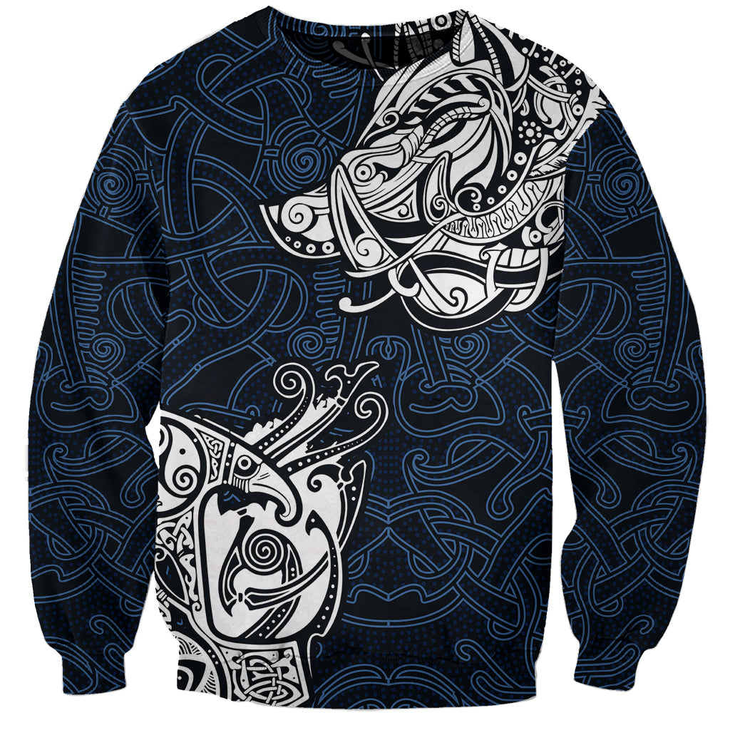 Viking Sweatshirt Legendary Viking Boar and Intricate Norse Patterns - Wonder Print Shop
