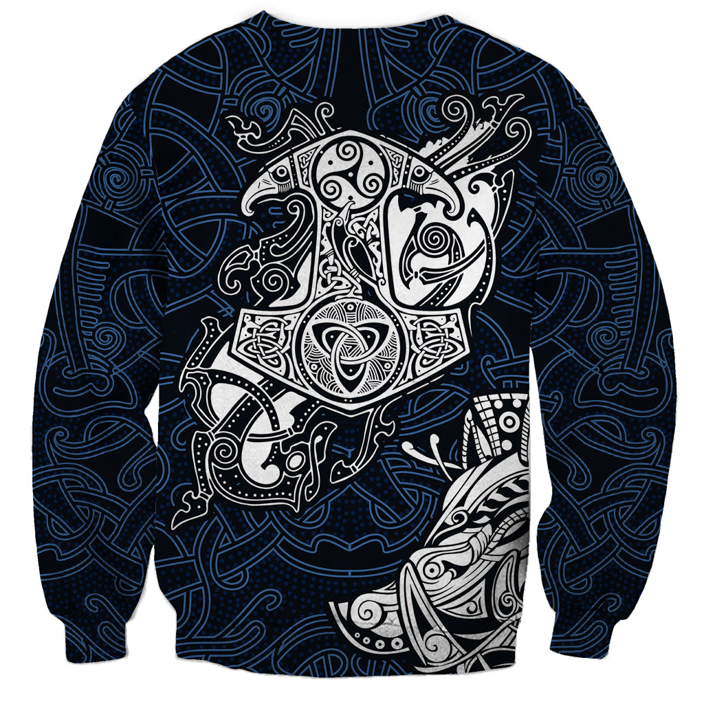 Viking Sweatshirt Legendary Viking Boar and Intricate Norse Patterns - Wonder Print Shop