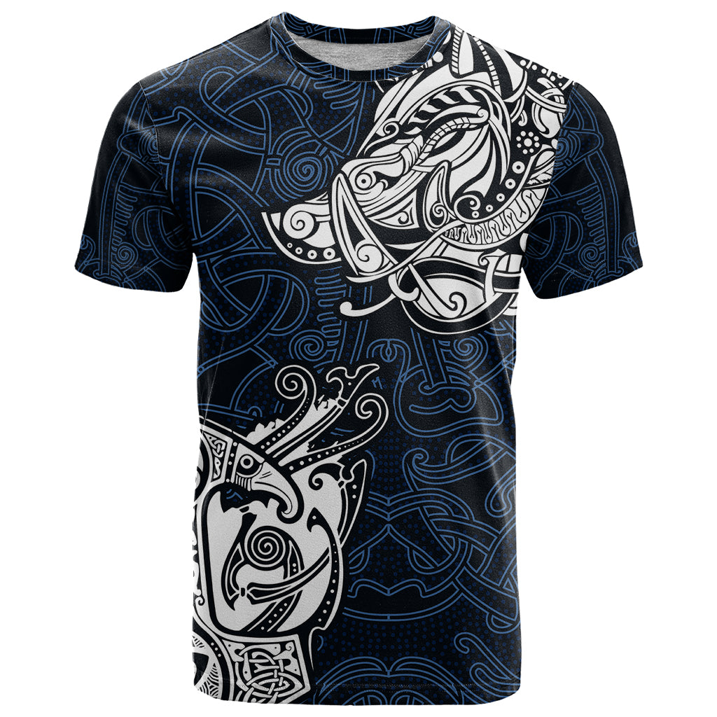 Viking T Shirt Legendary Viking Boar and Intricate Norse Patterns - Wonder Print Shop