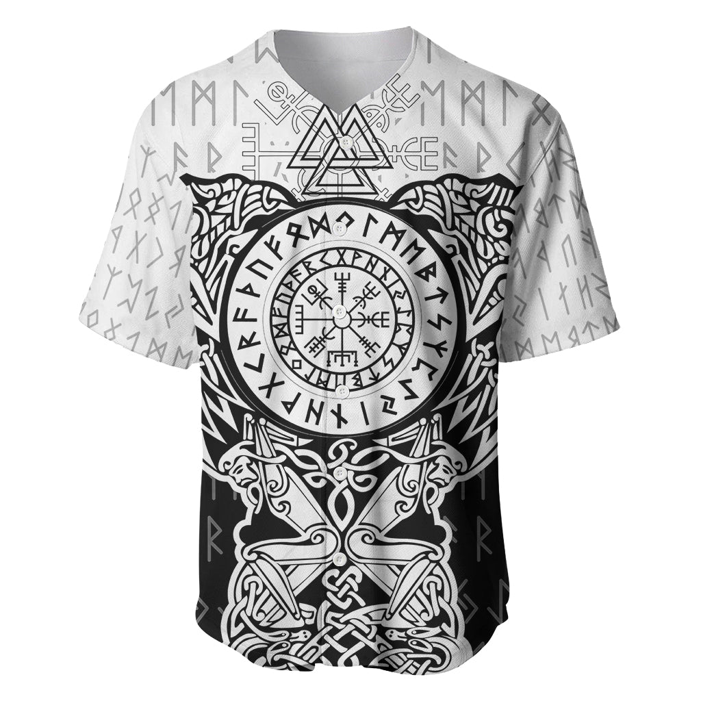 Viking Tattoo Baseball Jersey Hugin And Munin Asgardian Ravens Grunge Art - Wonder Print Shop